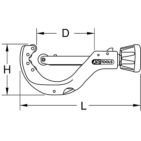 Rohrschneider, Strichzeichnungen mit Maßangaben. Kennzeichnung: KS TOOLS.